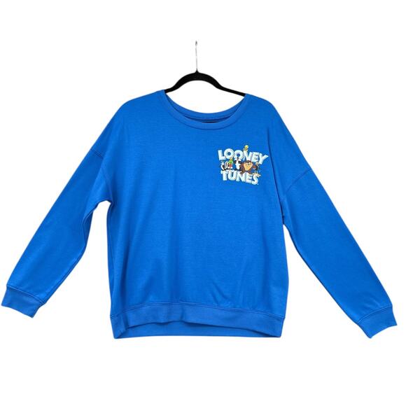 Looney Tunes Blue Looney Tunes Graphic Blue Color Crewneck Sweatshirt Medium - Picture 1 of 6